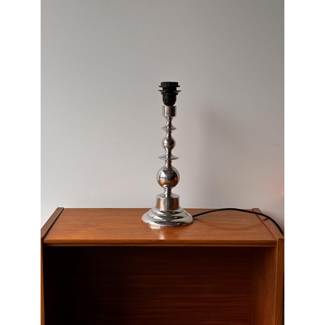 1960s Mid-Century Scandinavian Sculptural Lamp in Chromed Metal, 1960 For Sale - Image 5 of 10