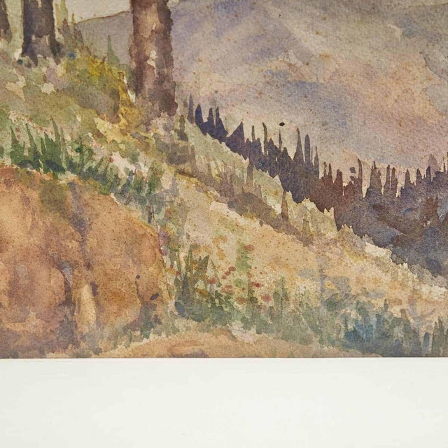 Antonio Bonetti, Mountain Landscape, 1950s, Watercolour For Sale - Image 3 of 6