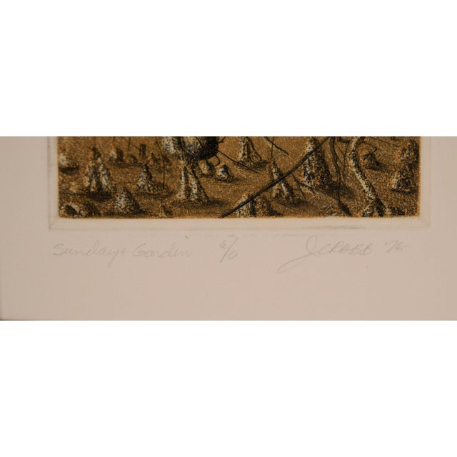 1970s "Sundays Garden" - 1975 Surrealist Lithograph on Paper by Jim Crabb For Sale - Image 5 of 5