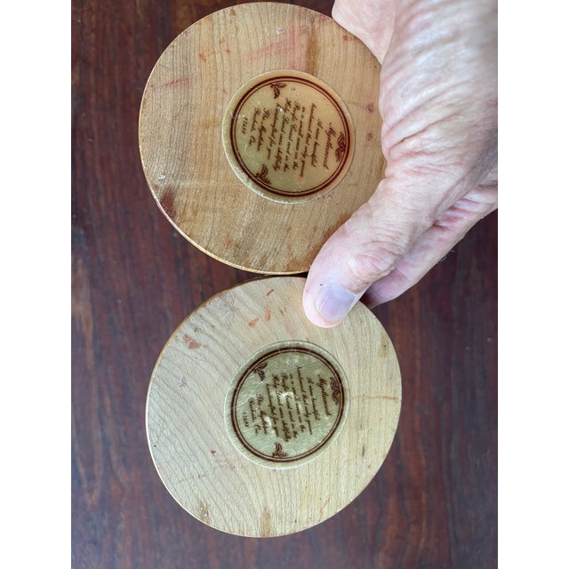 1960s Mid Century Pair of Oregon Myrtle Wood Candle Holders For Sale - Image 5 of 5