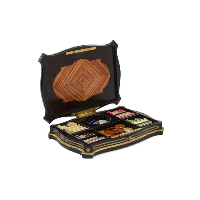 Game Box in Wood and Gilt Brass For Sale - Image 12 of 13