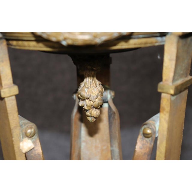 Bronze Pair 19th C Bronze and Potoro Marble Empire Style Urns For Sale - Image 8 of 12