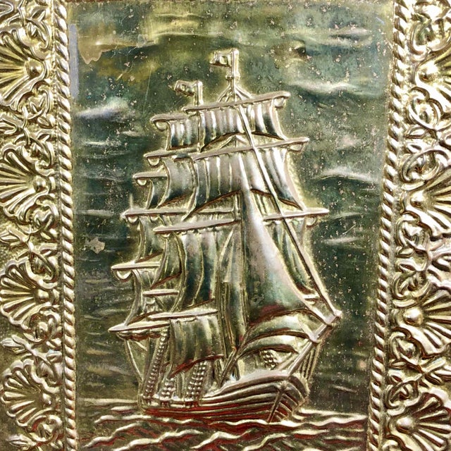 Vintage Clipper Brass Fireplace Nautical Decoration Mariner Ship