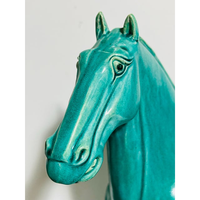 Vintage Ceramic Horse Standing Four Square on Plaque For Sale In Chicago - Image 6 of 9
