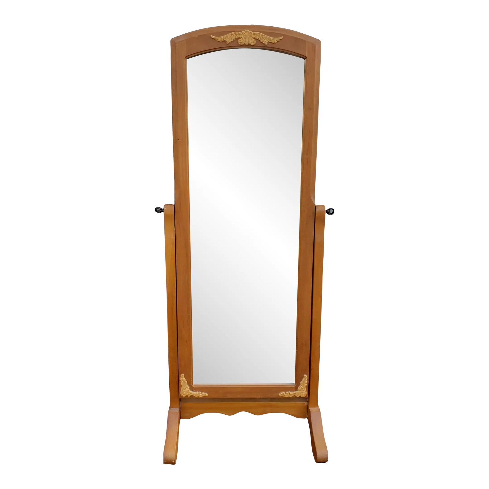 Mastercraft Furniture Carved Natural Hardwood Free Standing Cheval