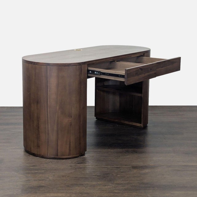 Modern Four Hands Pilar Modern Wooden Desk With Storage and Drawer For Sale - Image 3 of 10