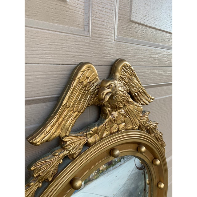 American Federal Giltwood Eagle Bullseye Convex Mirror For Sale - Image 11 of 12
