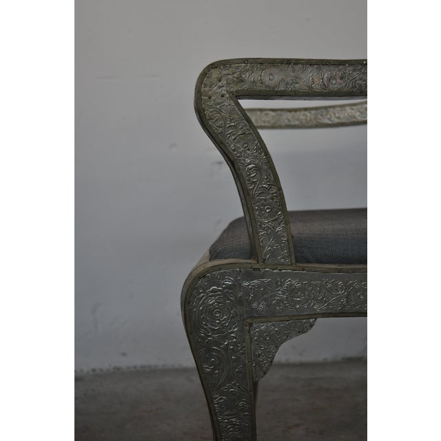 Vintage Silver Foil Armchairs, Set of 3 For Sale - Image 10 of 13