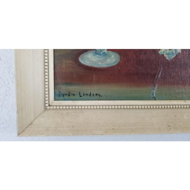 1970s 1970s Byrdie Lindsey Still Life Setting Table Abstract Painting For Sale - Image 5 of 12