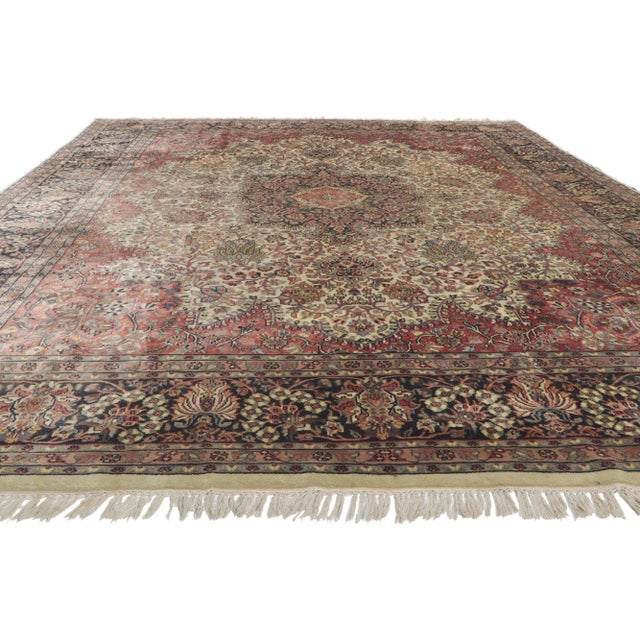 Neoclassical Vintage Indian Rug, 09'03 X 12'07 For Sale - Image 3 of 10