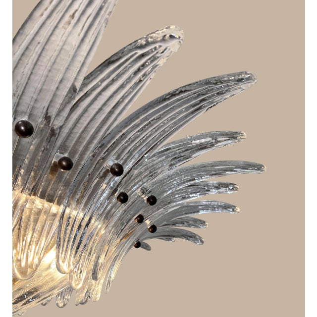 2020s Murano Glass Chandelier Palmette - Clear Glasses For Sale - Image 5 of 6