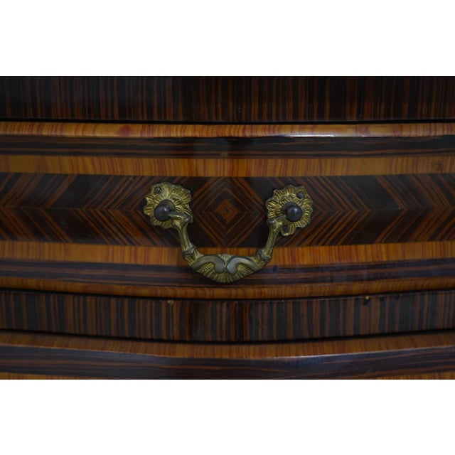 Pair French 3 Drawer Marble Top Commode Nightstands For Sale - Image 14 of 17