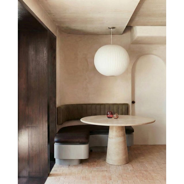 Not Yet Made - Made To Order Cream Travertine Round Dining Table from My Habitat Design For Sale - Image 5 of 9