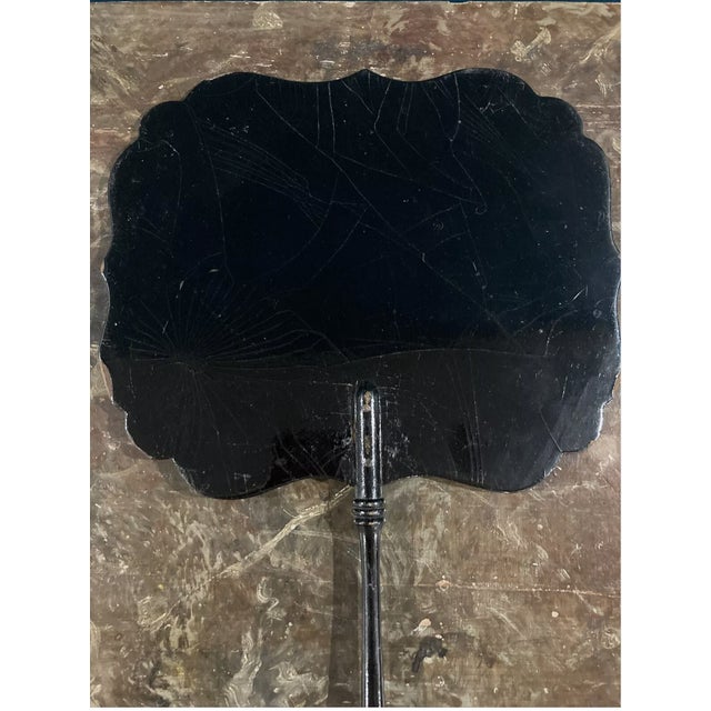 Ebony Elegant Pair Antique Victorian Era Papier Mache Face Screens For Sale - Image 8 of 10