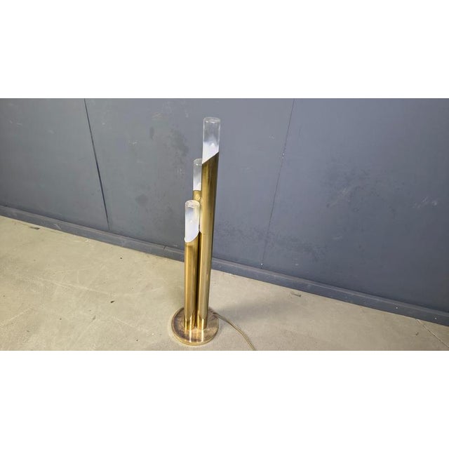 Vintage Brass and Murano Glass Floor Lamp, Italy, 1970s For Sale - Image 8 of 13