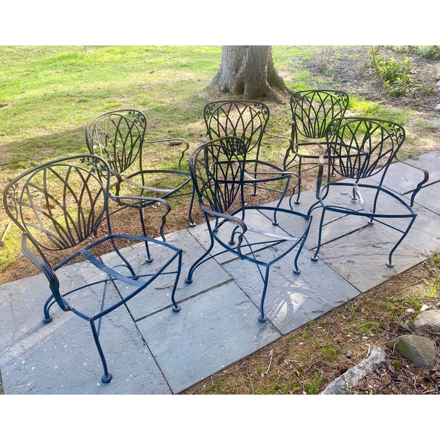 1960s Russell Woodard Cast Iron Patio Dining Chairs Set of 6 Chairish