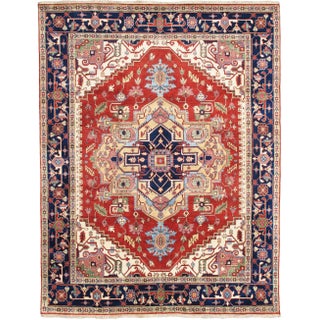 Serapi Rust/Navy Area Rug - 8' 0'' X 9'10'' For Sale