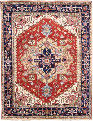 Serapi Rust/Navy Area Rug - 8' 0'' X 9'10''