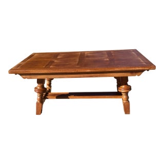 Vintage French Refectory Draw Leaf Dining Table For Sale
