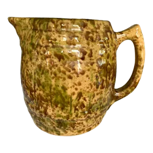 Antique Large Splatterware Ceramic Pitcher