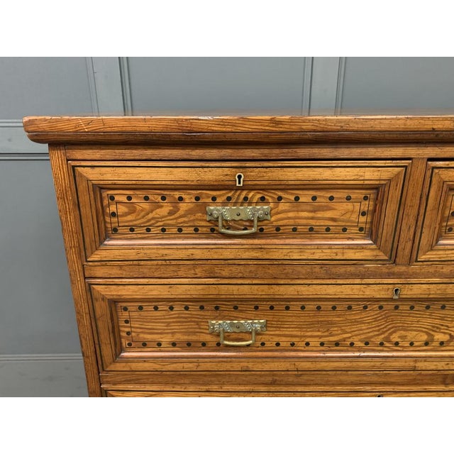 Wood Aesthetic Period Pitch Pine Chest of Drawers, 1870s For Sale - Image 7 of 14