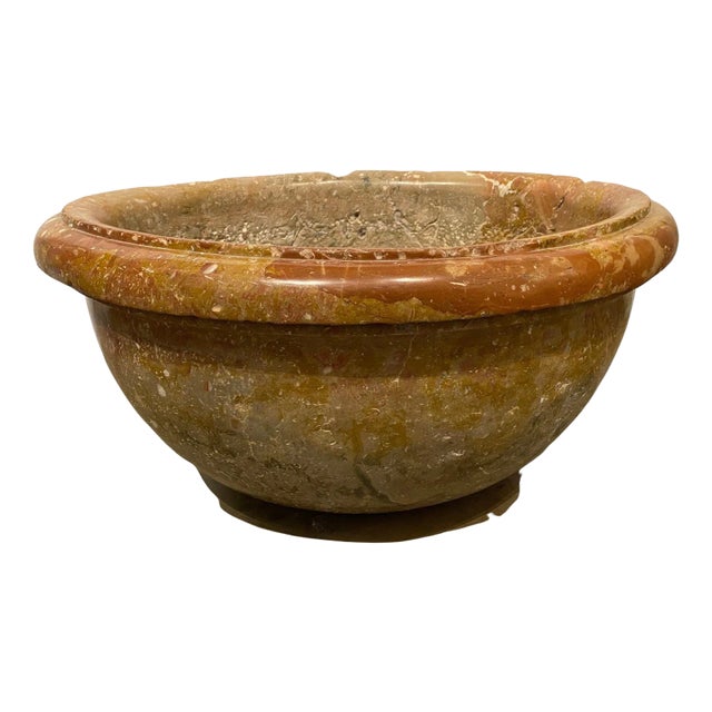 Hand Carved Oval Marble Sink For Sale