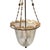 Elegant 1930s Art Deco pendant light featuing a frosted glass bell jar shade with finely etched floral and scroll motifs....