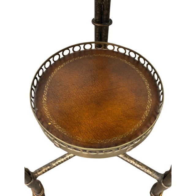 1980s Hollywood Regency Faux Bamboo Elephant Two-Tier Accent Table For Sale In Charlotte - Image 6 of 7