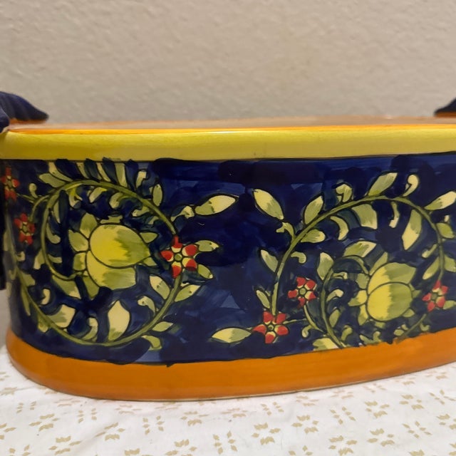 Elevate your table or console with this exquisite Italian ceramic centerpiece bowl, handcrafted by skilled artisans in...