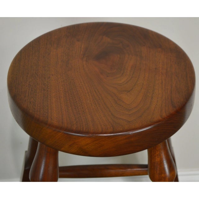 Brown Wynnewood Woodworks Hand Crafted Solid Walnut Bar Stool For Sale - Image 8 of 12