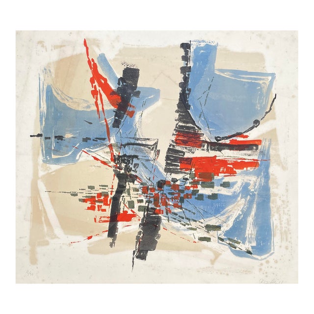 1960s Brigit Skiold Mid Century Lithograph For Sale