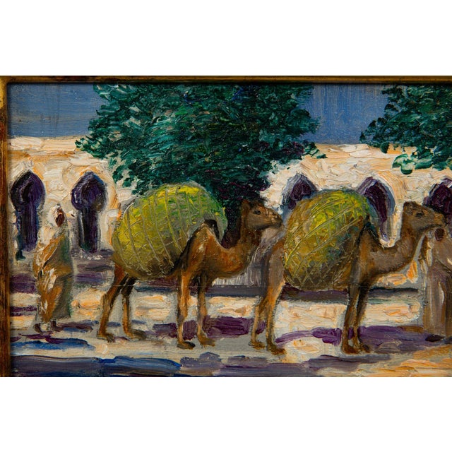 American Impressionist Painting of Camel at Souq Al Jum’aa by Albert Graves For Sale - Image 4 of 18