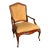 Nancy Corzine Tropez French Mahogany & Leather Fauteuil Arm Chair For Sale
