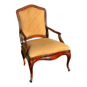 Nancy Corzine Tropez French Mahogany & Leather Fauteuil Arm Chair