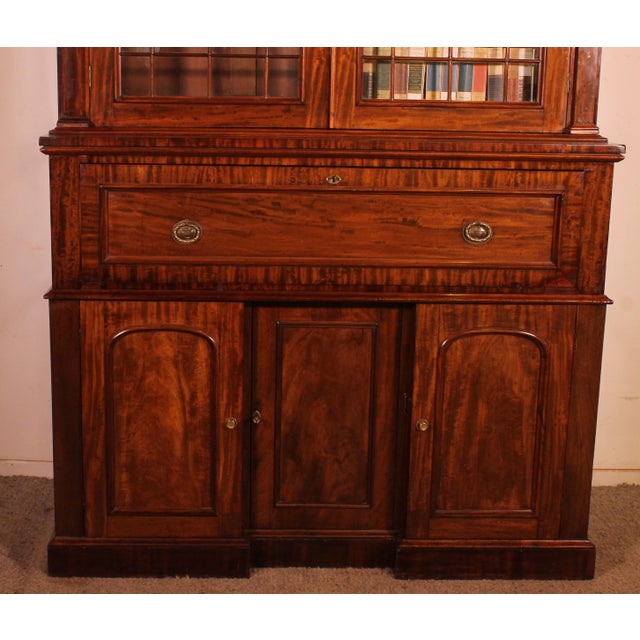 Mahogany Display Cabinet with Secretary Desk, 1800s For Sale - Image 6 of 14