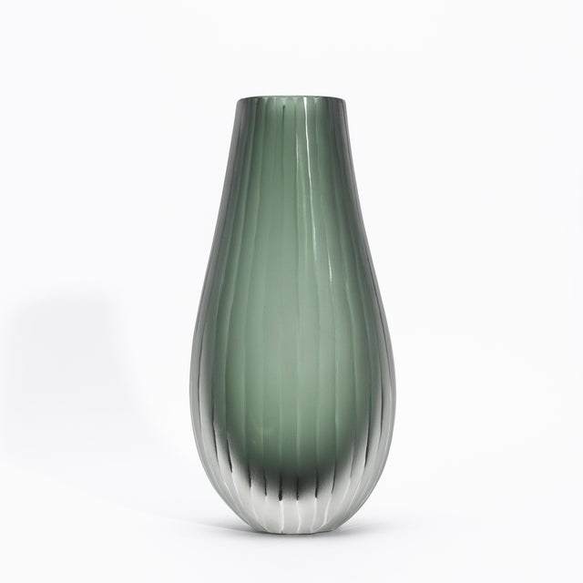 Hand-Blown Murano Supreme Vase in Eucalyptus Green For Sale In Los Angeles - Image 6 of 12