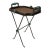 Vintage Maitland-Smith Metal, Woven Rattan & Glass Tray Table For Sale