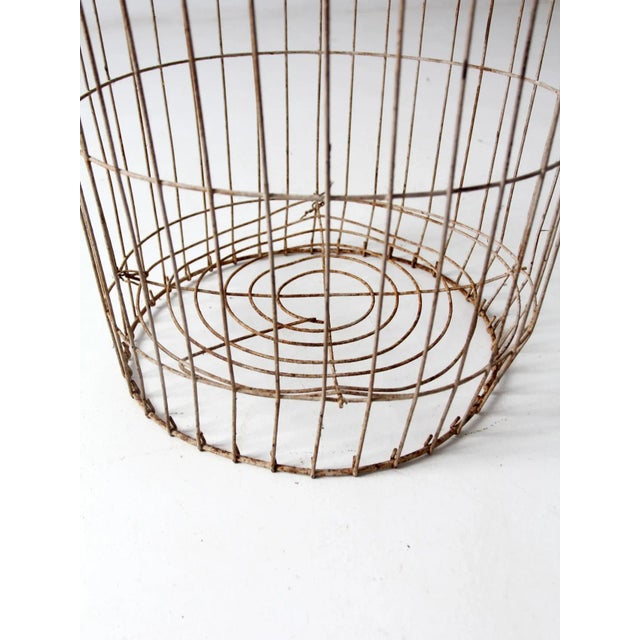 Vintage Industrial Metal Basket For Sale - Image 11 of 12