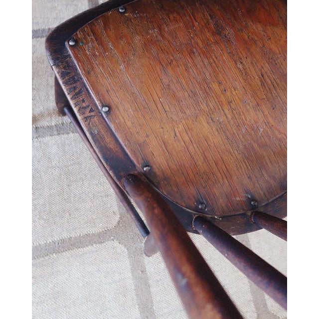 Rustic Pair of Vintage Windsor Farmhouse Chairs With Spindle Backs in Solid Wood For Sale - Image 3 of 12