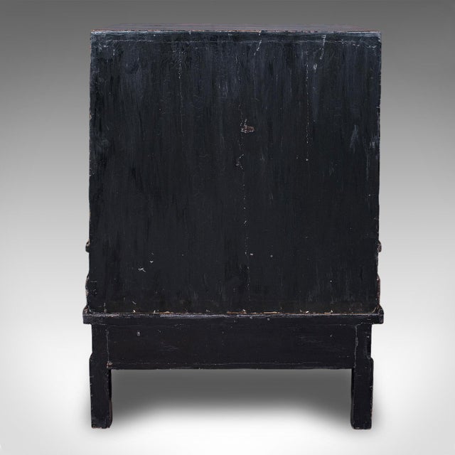 1900 - 1909 Antique Campaign Cabinet on Stand, Oriental, Chinoiserie, Cupboard, Victorian For Sale - Image 5 of 12