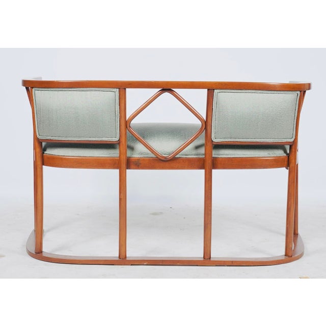 Art Nouveau 1920s Attributed to Josef Hoffmann Vienna Secession Settee Bench With Glorya Kaufman Estate Provenance For Sale - Image 3 of 8