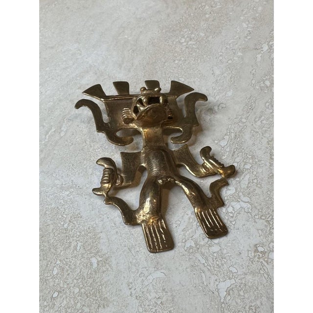 Goldenrod Vintage Gold Tribal Pendant For Sale - Image 8 of 12