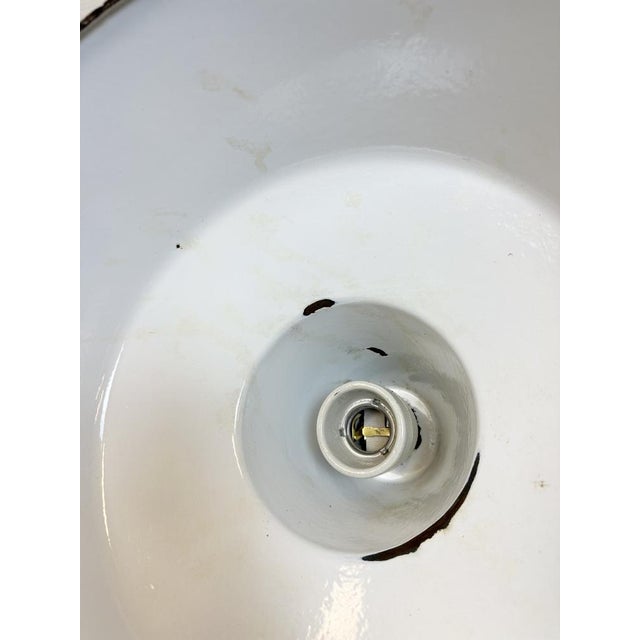 Industrial Grey Enamel Factory Pendant Lamp, 1960s For Sale - Image 16 of 18