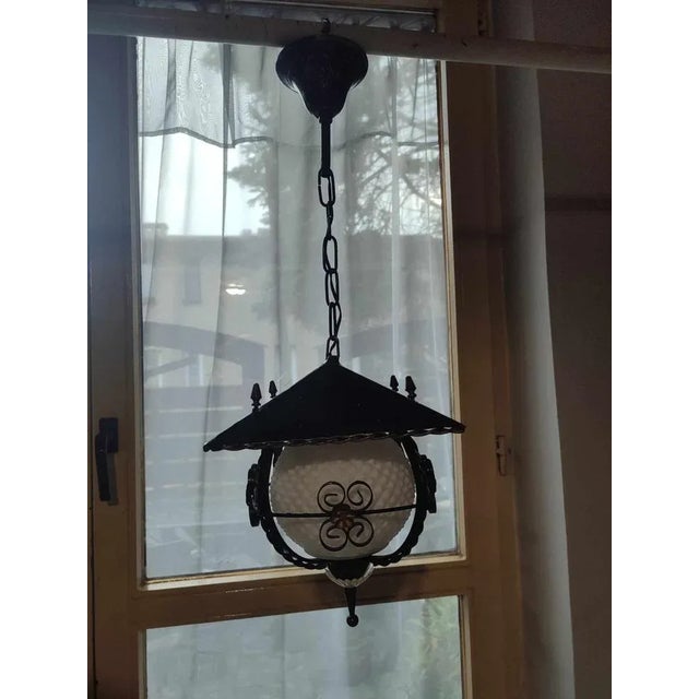 Vintage 1970s lamp, lantern for living room, hall, dimensions: height: 56 cm, width: 21 cm, depth: 21 cm. European Plug...