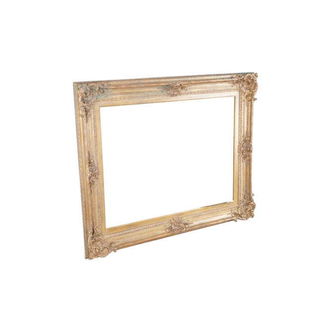 Rococo Vintage Gold Ornate Baroque Rococo Picture Art Mirror Frame Fits 30" X 40" For Sale - Image 3 of 12