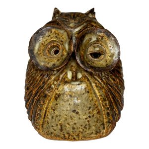 Small Decorative 20th Century Owl Surrealist Studio Pottery Sculpture