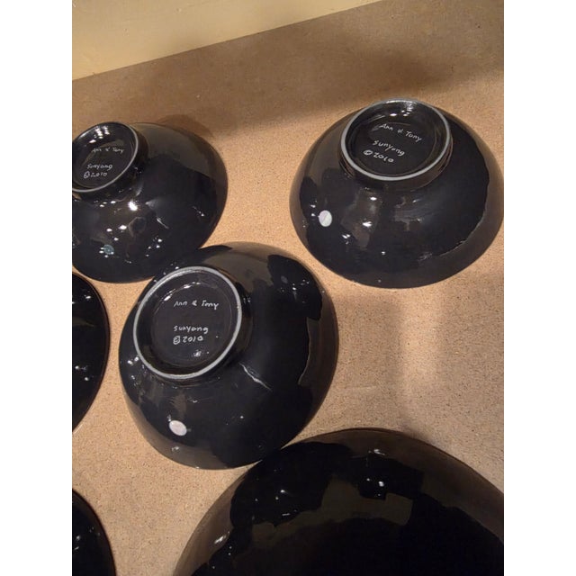 2010s Austin Texas Art Pottery Serving Set by Sunyong Chang of Ginko Studios - Set of 9 For Sale - Image 5 of 11