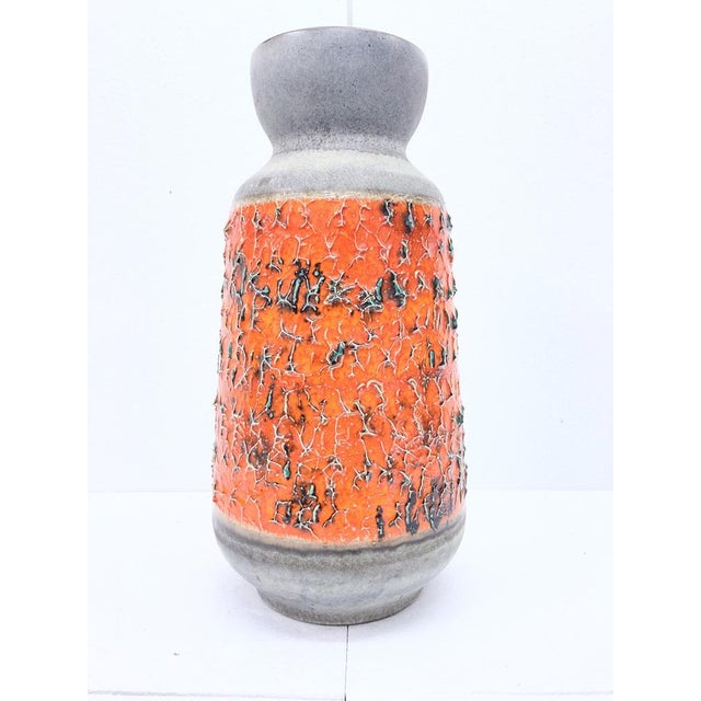 Large Orange and Grey Model 5014/60 Floor Vase from Carstens Tönnieshof, 1960s For Sale - Image 12 of 12