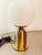 Gold Brass Table Lamp with Satin Sphere For Sale - Image 8 of 13