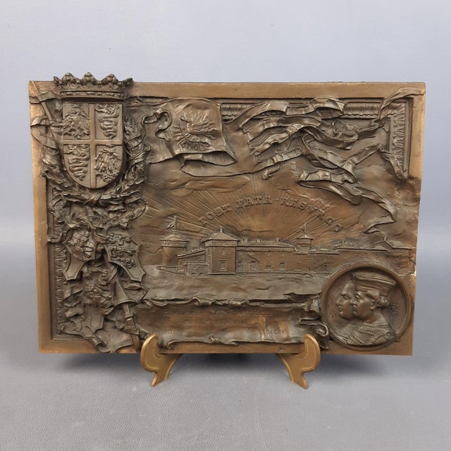 Bronze High Relief Plaque with Sforzesco Castle, Late 19th Century For Sale - Image 11 of 11
